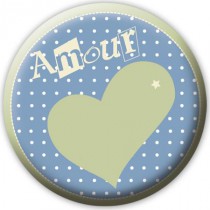 Badge Amour - Bleu olive
