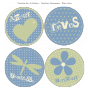 Stickers Sweet Graphique - Tendres Messages - Bleu Olive