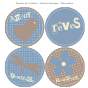 Stickers Sweet Graphique - Tendres Messages - Bleu praline