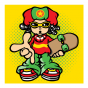 Toile Reggae boy and skateboard