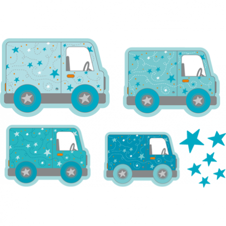 Stickers quatre Camions Bleus