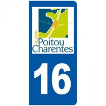 Stickers plaque 16 Poitou charente