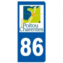 Stickers plaque 86 Poitou charente