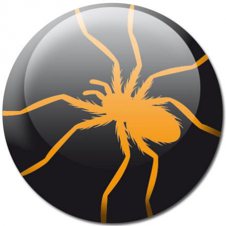 Badge Halloween araignée orange