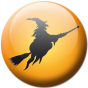Badge Halloween sorcière