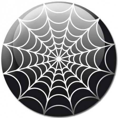Badge Halloween toile araignée noir