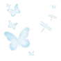 Stickers aérien nuages libellules et papillons - rigolonimbus