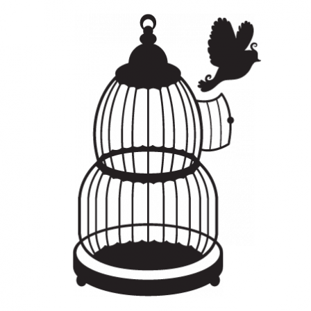 Stickers cage oiseau baroque