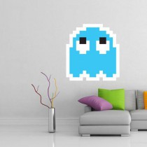 Stickers reto gaming fantôme bleu