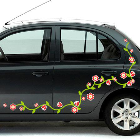 Stickers voiture volute florale x2 - Stickers Malin