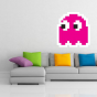 Stickers rétro gaming fantôme rose