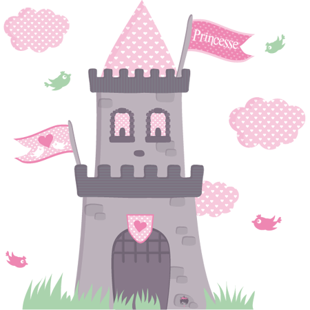 Sticker chateau princesse - Sticker A moi
