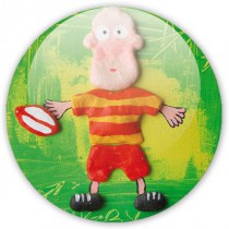 Badge Rugby rouge et jaune