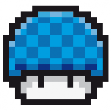 Stickers Mushroom Damier Bleu