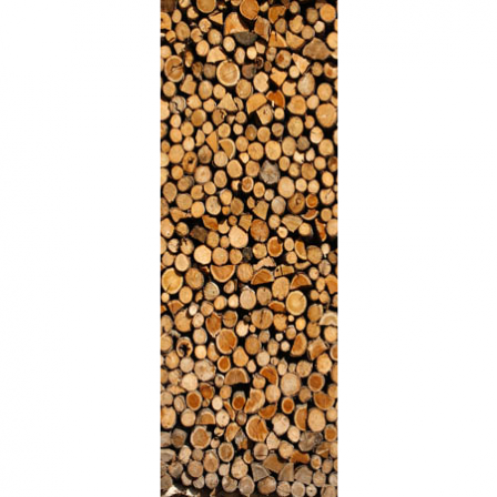 stickers PORTE vertical texture de bois de chauffage
