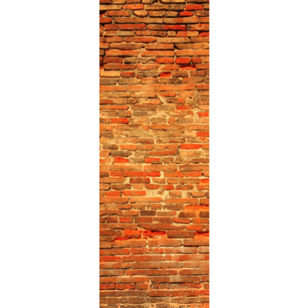 stickers PORTE vertical texture de briques rouges