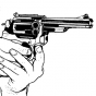 stickers interrupteur dessin pistolet en main