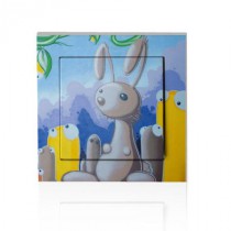 stickers interrupteur dessin vertical pour enfant lapin