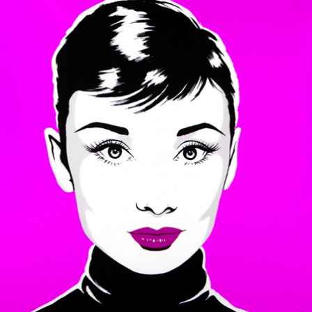 stickers interrupteur pop art Audrey sur fond rose