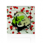stickers interrupteur pop art Marilyn sur motif cerises