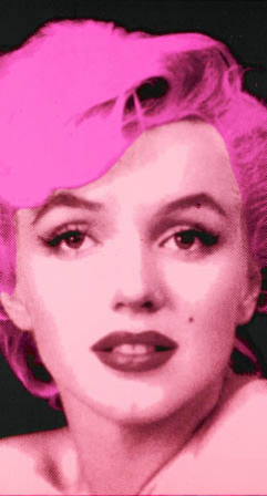 stickers iPhone pop art Marilyn sur fond noir