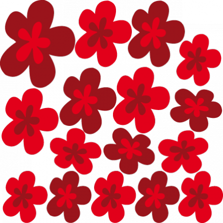 Stickers Fleurs Design 2 rouges
