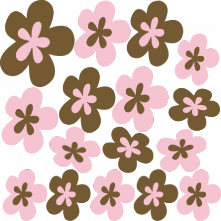 Stickers Fleurs Design rose marron