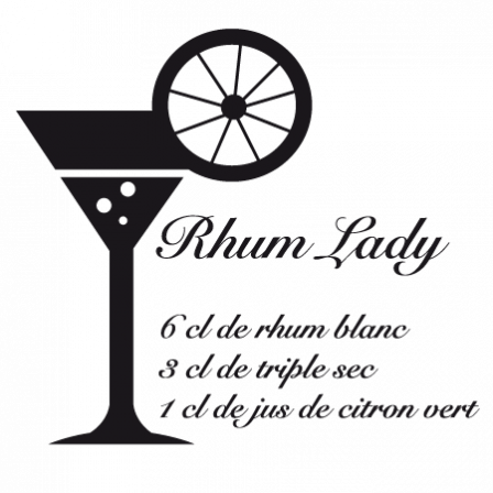 Stickers Recette Cocktail Lady