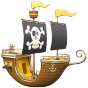Stickers bateau pirates marron