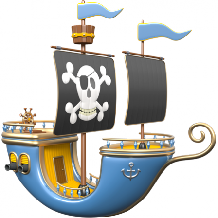 Stickers bateau pirates bleu