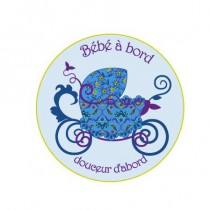 Stickers bébé à bord landau bleu