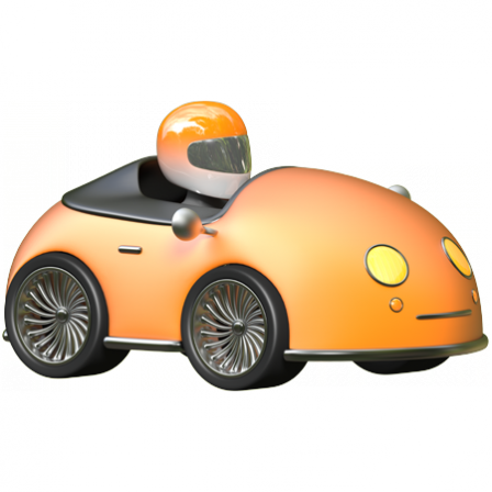 Stickers voiture de course orange 2