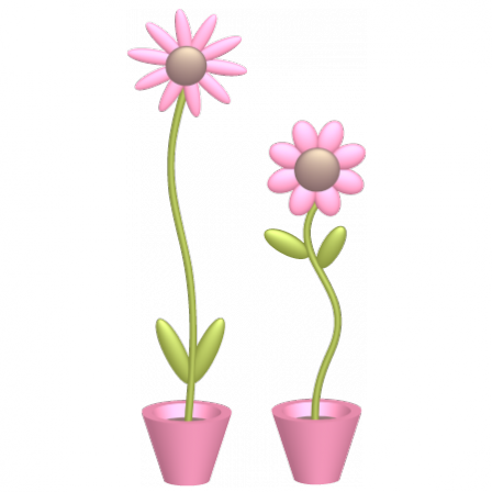 Stickers deux pots de fleurs