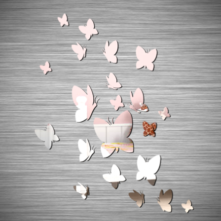 Stickers aérien envolée de papillons miroir