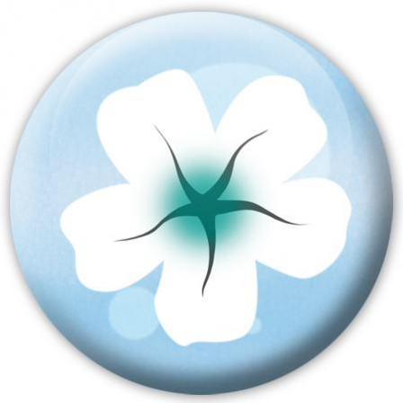 badge fleur bleu