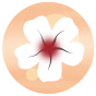 badge fleur orange