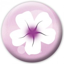 badge fleur rose