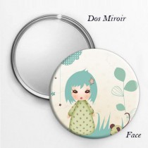 Miroir de poche Kiwi Doll 2 - Floral dream