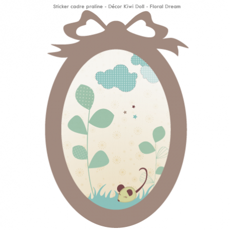 Stickers cadre -  Décor Kiwi Doll - Floral Dream - Cadre praline