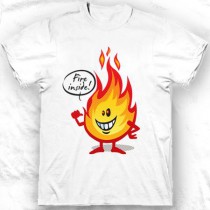 T-shirt col rond Fire inside