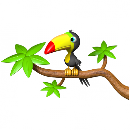 Stickers arbre au toucan