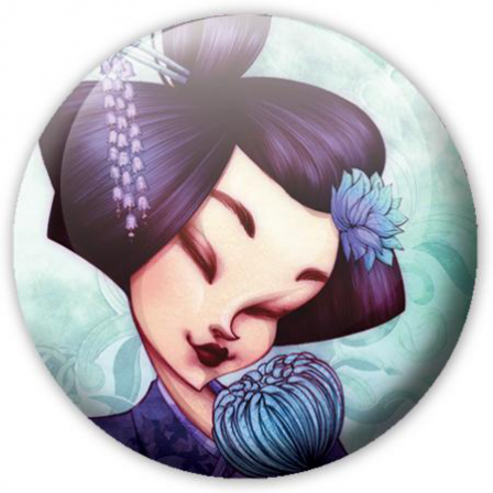 Badge Geisha pensive
