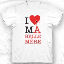 Tee-shirt col rond I love ma belle mére