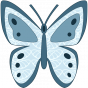 Stickers Papillon aux tons bleus
