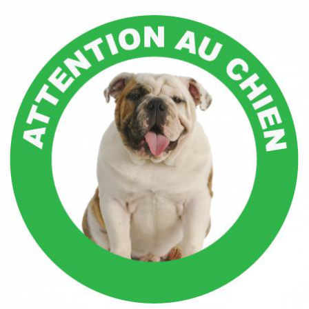 Stickers attention au chien personnalisé