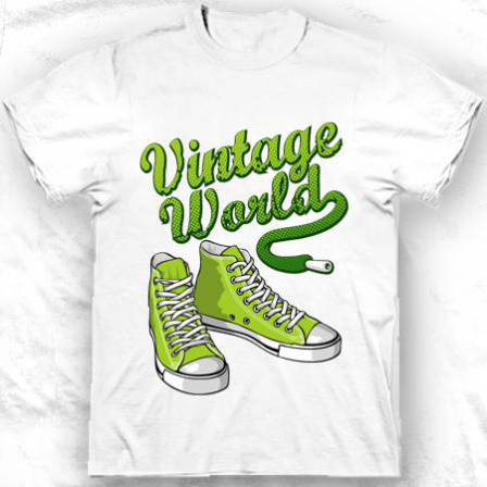 T-shirt Vintage sneakers vertes