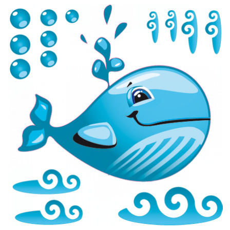Stickers baleine bleue adorable