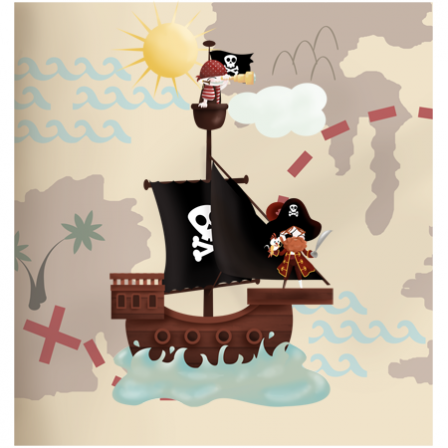 stickers interrupteur Les Pirates- bateau pirate noir
