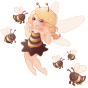 Stickers abeilles et fée-abeille blonde Féeriz
