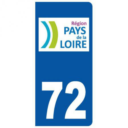 Stickers plaque 72 Pays de Loire